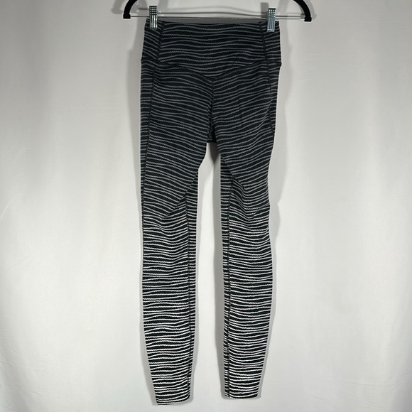 Nike Dri-Fit Black & Grey Striped Athletic Leggings - Picture 7 of 8